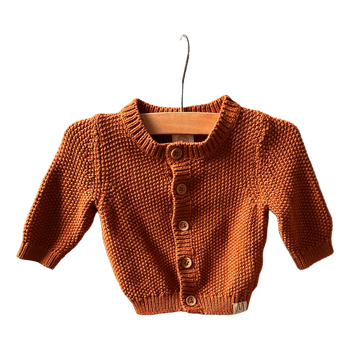 Brown knitted baby cardigan
