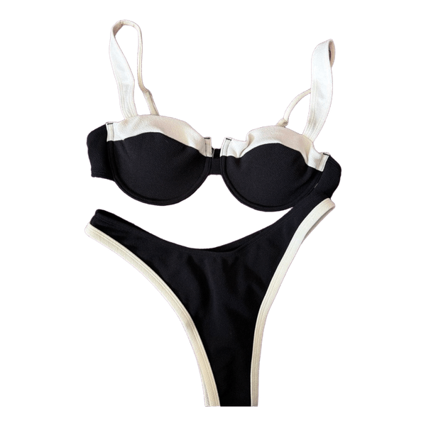 Black and white bikini