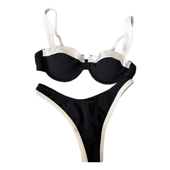 Black and white bikini