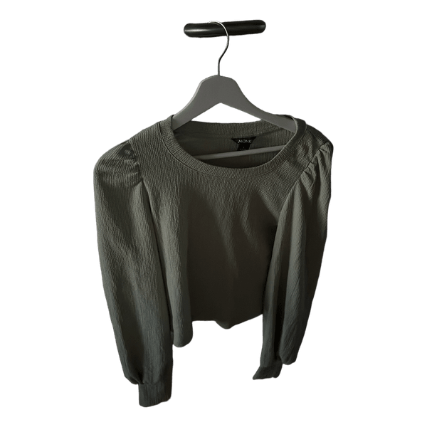 Green long-sleeved top