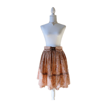Floral lace-up skirt