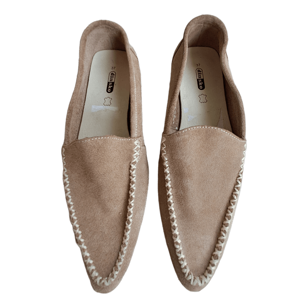 Beige suede loafers