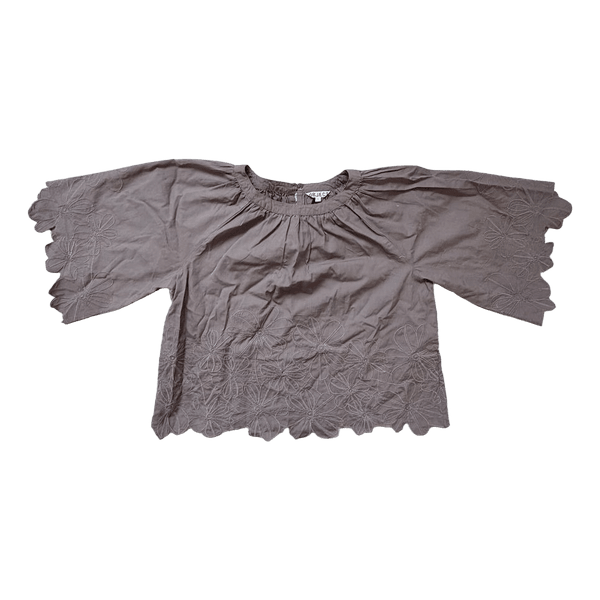 Object brun broderet top