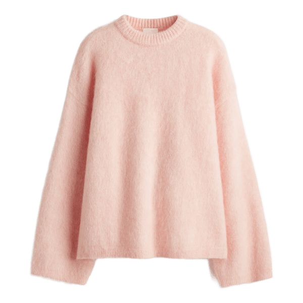 Mohair lys rosa strik trøje str M fra H&M