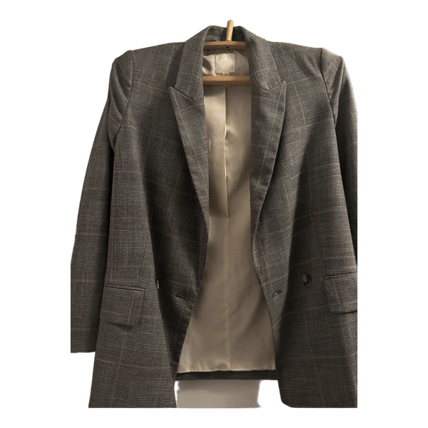 Grey plaid blazer