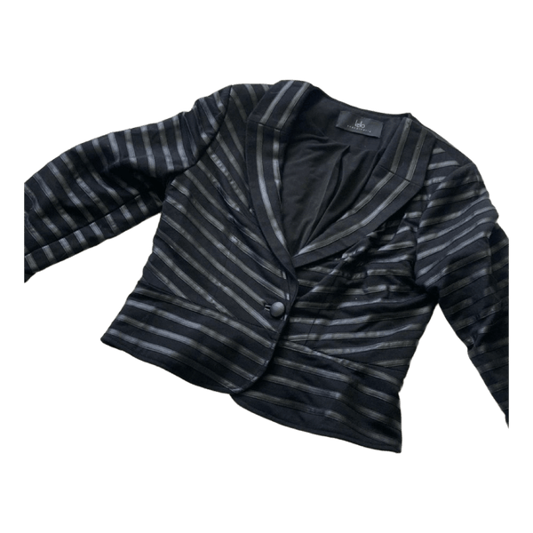 Black striped cropped blazer