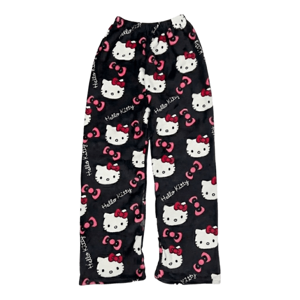 Mustat Hello Kitty pyjamahousut