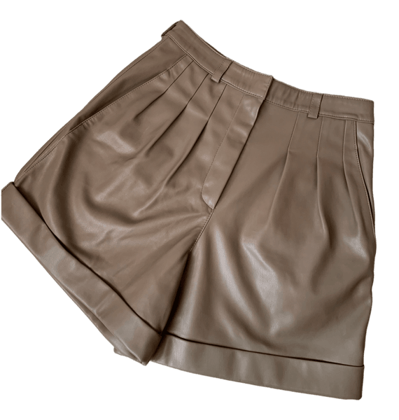 Faux leather shorts