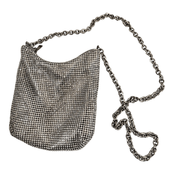 Silver rhinestone crossbody bag
