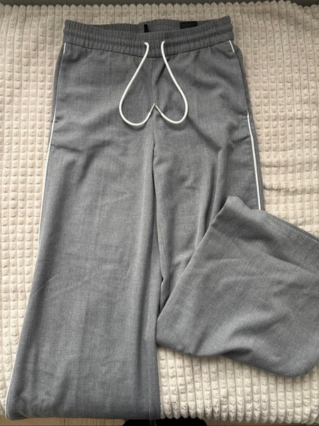 Grey wide leg trousers