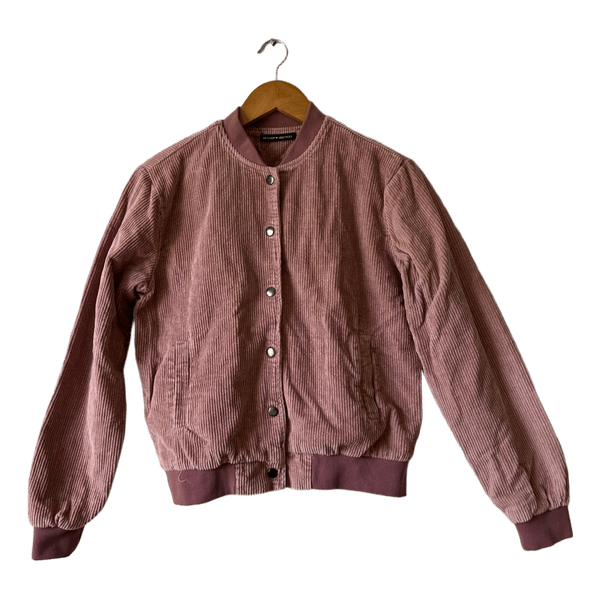 Pink corduroy bomber jacket