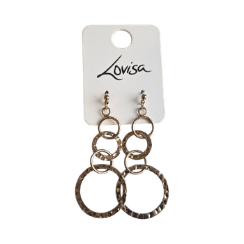 Gold circle drop earrings