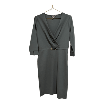 Green wrap midi dress