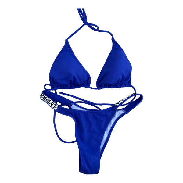 Blue rhinestone bikini