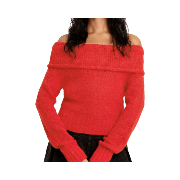 Red knit sweater