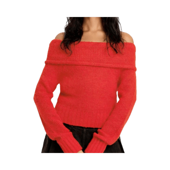 Red knit sweater