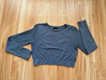 Blue ribbed long-sleeve