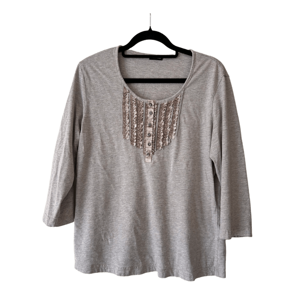 Grey top with ruffles
