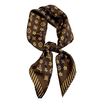 Brown logo print scarf